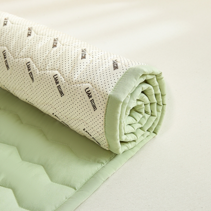 91家纺网 家纺一手货源 找家纺 恋绒家纺 2025新款刺绣款床褥床护垫绣花床垫 mini-薄荷绿