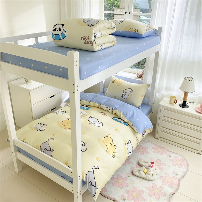 91家纺网 家纺一手货源 找家纺 本制 2024新款学生季全棉印花三件套 浮生-米