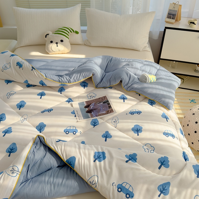 91家纺网 家纺一手货源 找家纺 卡派 2024新款亲肤水洗棉印花春秋被 密林