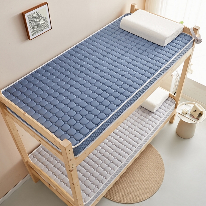 91家纺网 家纺一手货源 找家纺 卡派 2024新款单人床乳胶记忆棉立体加厚加高床垫5-10cm（面包格系列） 蓝灰