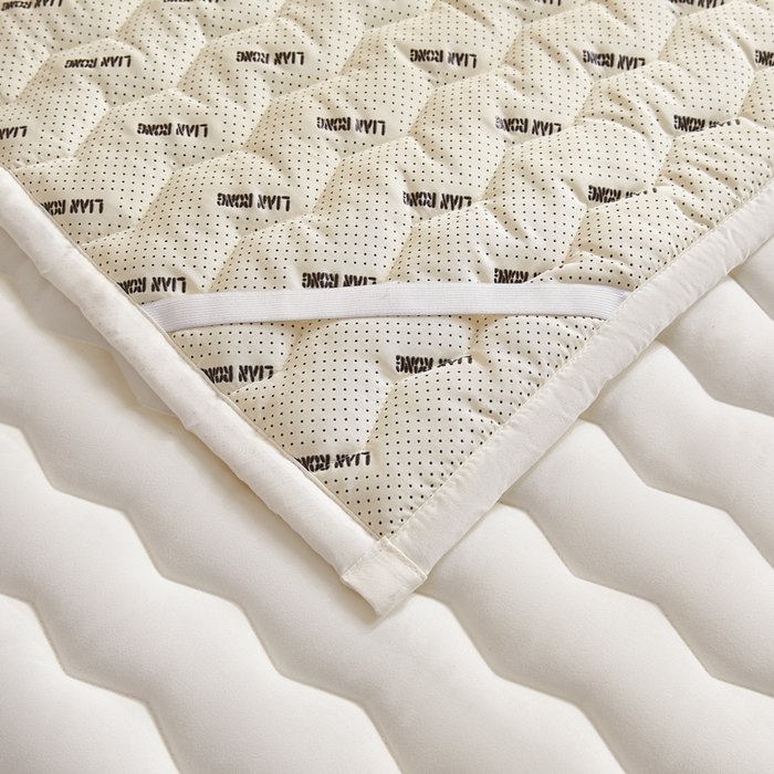 91家纺网 家纺一手货源 找家纺 恋绒家纺 2025新款刺绣款床褥床护垫绣花床垫 mini-象牙白