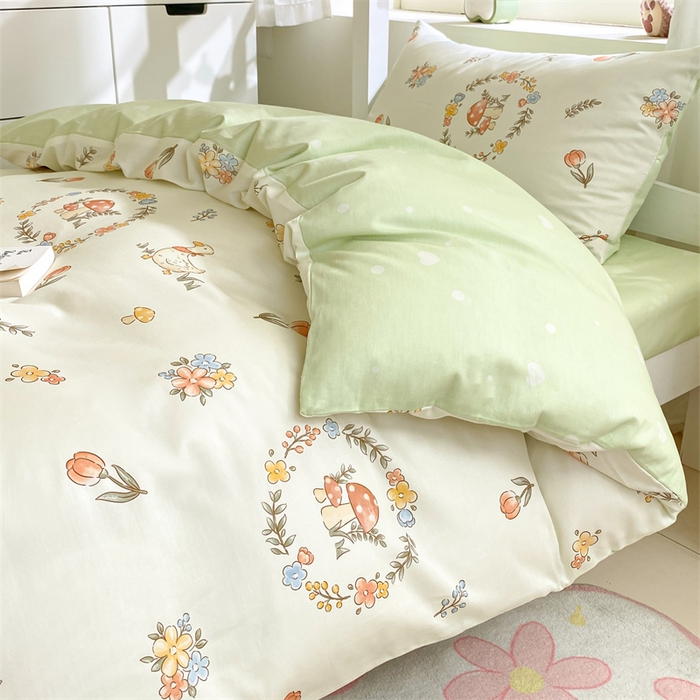 91家纺网 家纺一手货源 找家纺 本制 2024新款学生季全棉印花三件套 沐风