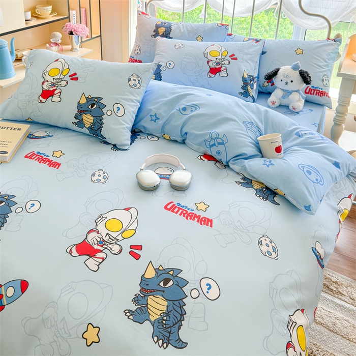 91家纺网 家纺一手货源 找家纺 2024新款授权经典奥特曼-三丽鸥全棉卡通四件套学生三件套【含防伪标】 奥特勇士