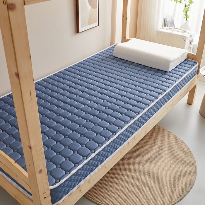 91家纺网 家纺一手货源 找家纺 卡派 2024新款单人床乳胶记忆棉立体加厚加高床垫5-10cm（面包格系列） 蓝灰
