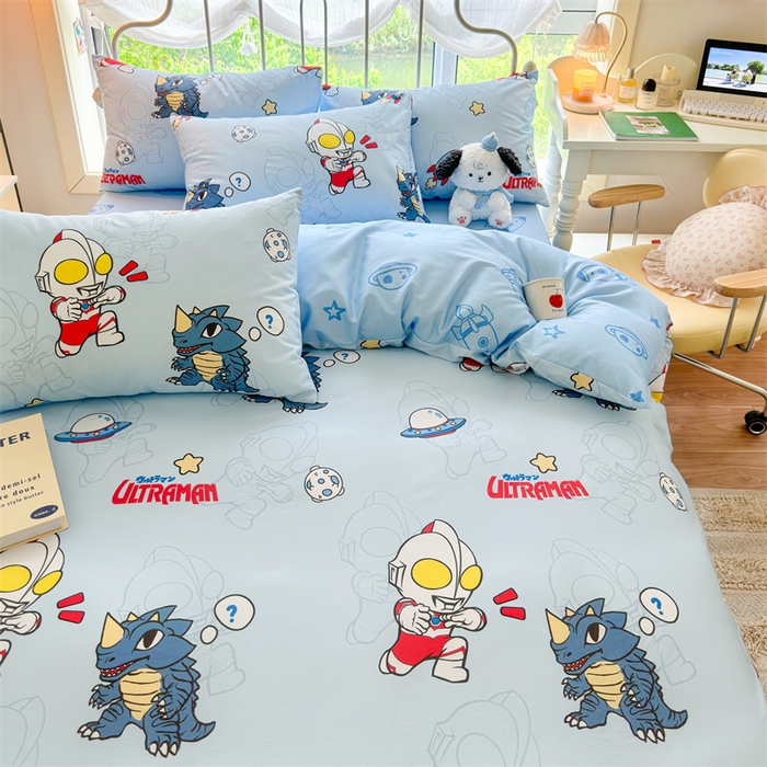 91家纺网 家纺一手货源 找家纺 2024新款授权经典奥特曼-三丽鸥全棉卡通四件套学生三件套【含防伪标】 奥特勇士