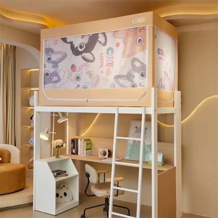 91家纺网 家纺一手货源 找家纺 （总）迪凡保罗蚊帐 2025新款2416纳米环保加厚强遮光大版数码印花学生蚊帐（自带靠墙帘）