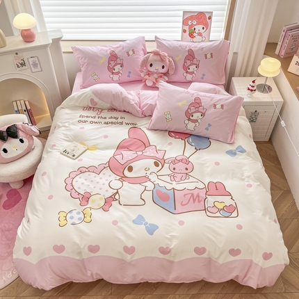 91家纺网 家纺一手货源 找家纺 （总）暮思家居 2024新款正版授权三丽鸥大阪全棉数码印花纯棉四件套