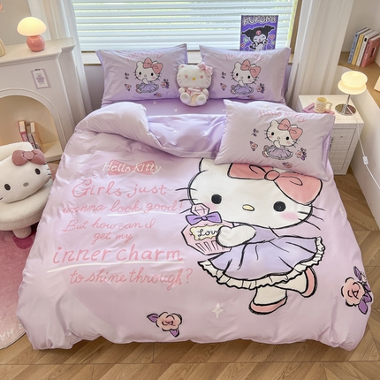 91家纺网 家纺一手货源 找家纺 （总）暮思家居 2024新款正版授权三丽鸥大阪全棉数码印花纯棉四件套