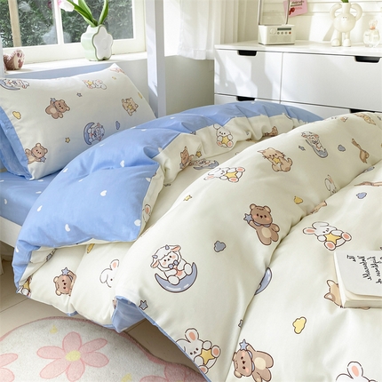 91家纺网 家纺一手货源 找家纺 （总）本制 2024新款学生季全棉印花三件套