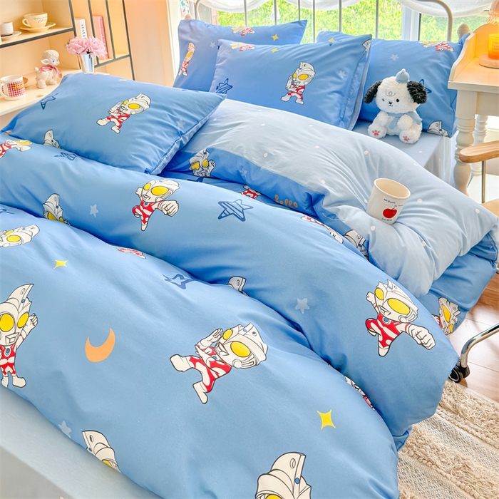 91家纺网 家纺一手货源 找家纺 2024新款授权经典奥特曼-三丽鸥全棉卡通四件套学生三件套【含防伪标】 艾斯奥特曼