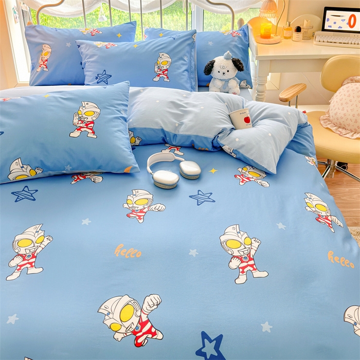 91家纺网 家纺一手货源 找家纺 2024新款授权经典奥特曼-三丽鸥全棉卡通四件套学生三件套【含防伪标】 艾斯奥特曼