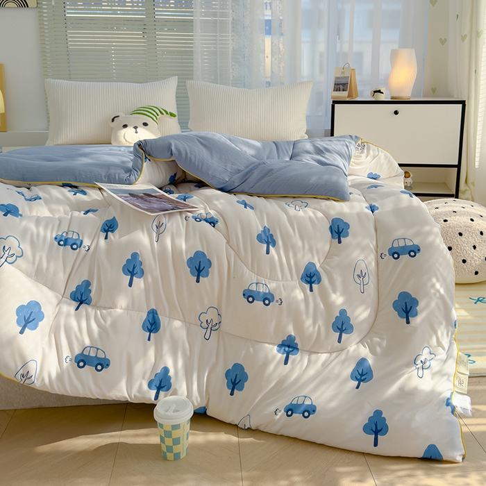 91家纺网 家纺一手货源 找家纺 迪乐妮家居 2024新款亲肤水洗棉印花春秋被 密林