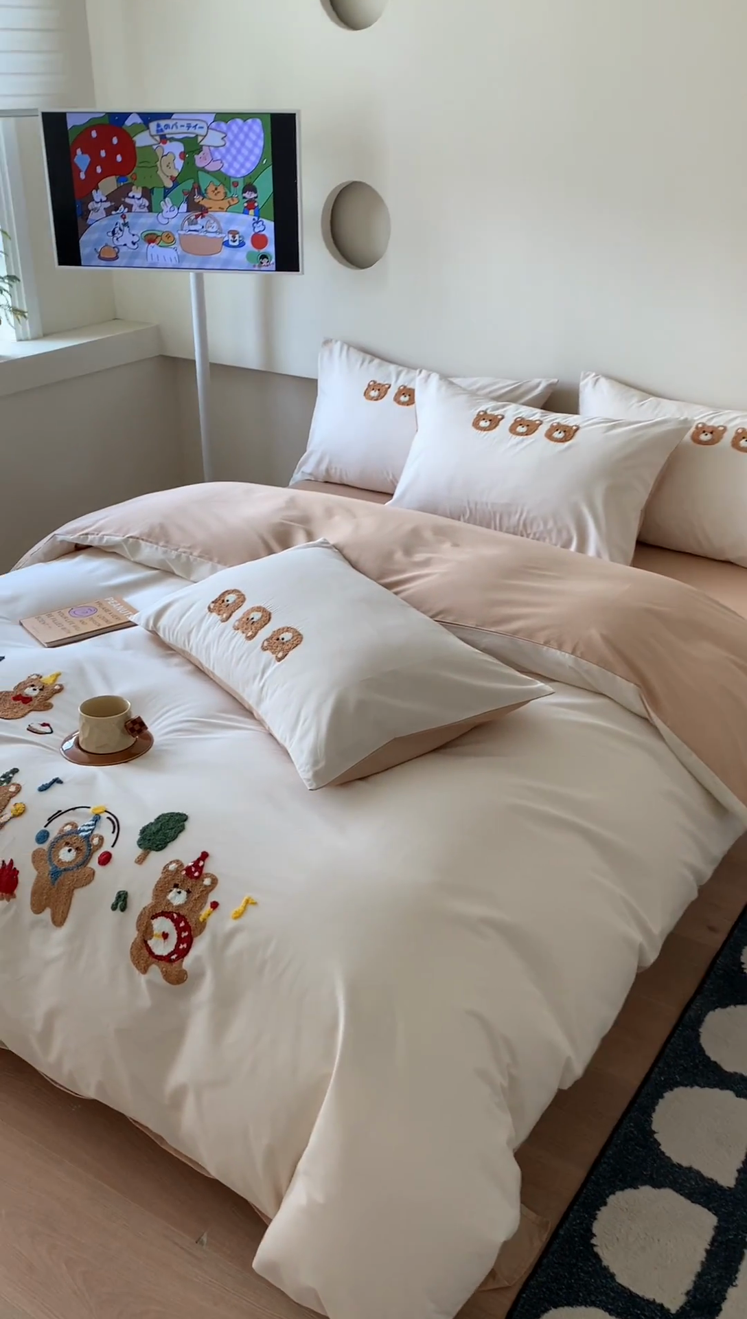 91家纺网 家纺一手货源 找家纺 （总）2024新款直播热卖卡通40S水洗棉全棉毛巾绣工艺四件套纯棉