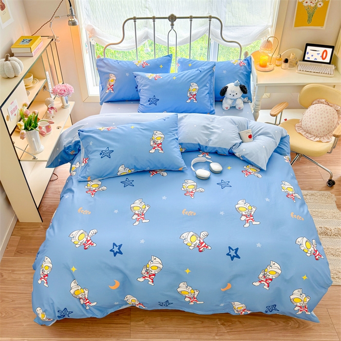 91家纺网 家纺一手货源 找家纺 2024新款授权经典奥特曼-三丽鸥全棉卡通四件套学生三件套【含防伪标】 艾斯奥特曼