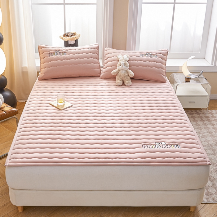 91家纺网 家纺一手货源 找家纺 恋绒家纺 2025新款刺绣款床褥床护垫绣花床垫 mini-湘妃玉