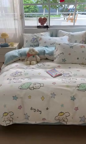 91家纺网 家纺一手货源 找家纺 慕尚家纺 2025新款全棉印花四件套 旺旺