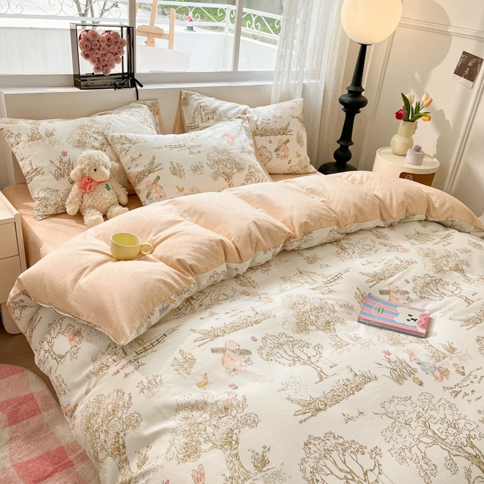 91家纺网 家纺一手货源 找家纺 慕尚家纺 2025新款全棉印花四件套 寻找秋天