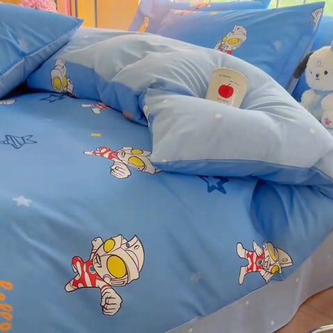 91家纺网 家纺一手货源 找家纺 2024新款授权经典奥特曼-三丽鸥全棉卡通四件套学生三件套【含防伪标】 艾斯奥特曼