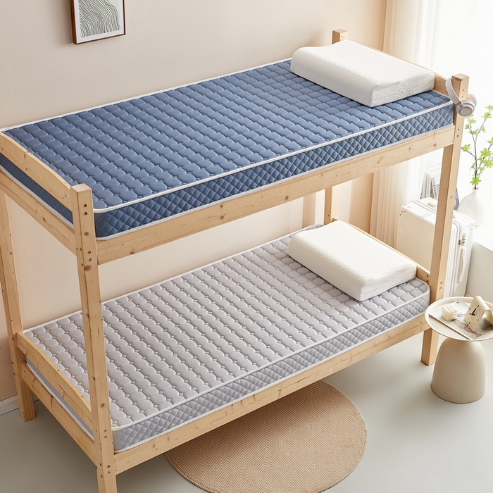 91家纺网 家纺一手货源 找家纺 卡派 2024新款单人床乳胶记忆棉立体加厚加高床垫5-10cm（面包格系列） 蓝灰