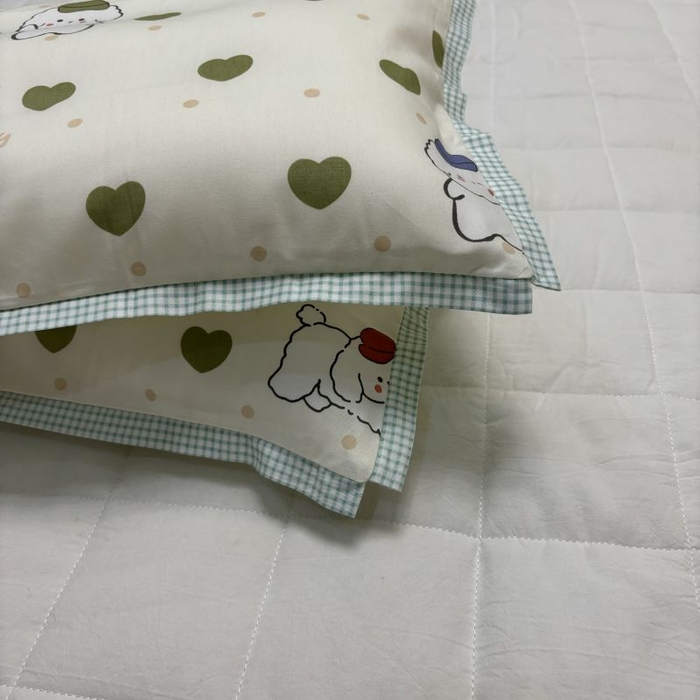 91家纺网 家纺一手货源 找家纺 良佐生活 2024新款A类133x72铂金全棉枕套枕头枕芯七彩童年系列 枕套+枕芯 嘟嘟狗