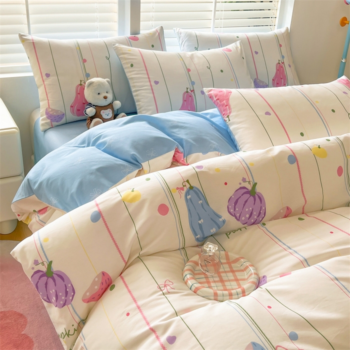 91家纺网 家纺一手货源 找家纺 红馆 2025年全棉12868印花系列四件套南瓜蒂落