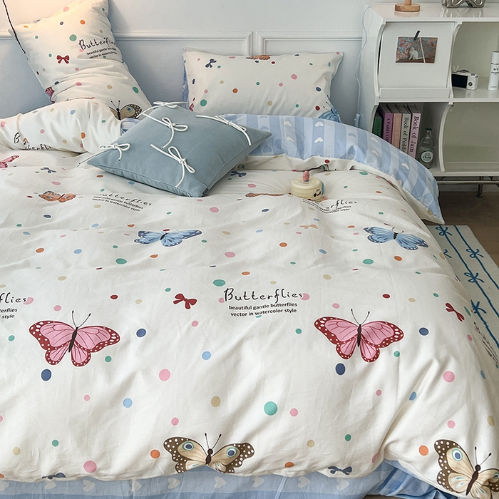 91家纺网 家纺一手货源 找家纺 （总）2024新款13070跑量款全棉四件套--小清新系列