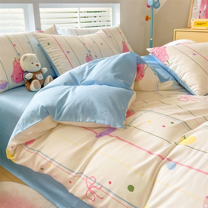 91家纺网 家纺一手货源 找家纺 红馆 2025年全棉12868印花系列四件套南瓜蒂落