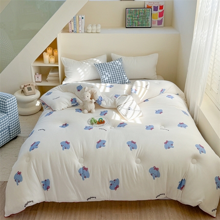 91家纺网 家纺一手货源 找家纺 暖生活 2024新款婴儿级牛奶针织棉大豆四季被冬被春秋被被子被芯 羞羞象