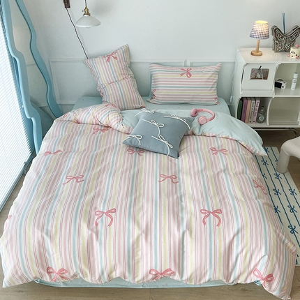 91家纺网 家纺一手货源 找家纺 （总）2024新款13070跑量款全棉四件套--小清新系列