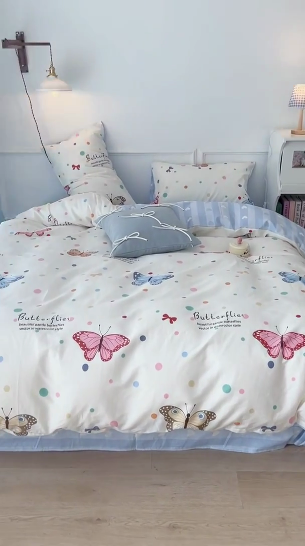 91家纺网 家纺一手货源 找家纺 （总）2024新款13070跑量款全棉四件套--小清新系列