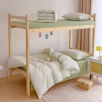 91家纺网 家纺一手货源 找家纺 （总）2024新款纯棉全棉A类色织水洗棉学生宿舍三件套四件套上下铺学生床套床垫套保护套