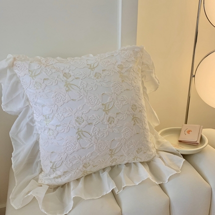 91家纺网 家纺一手货源 找家纺 （总）吾欢心 2025新款公主风花边抱枕  