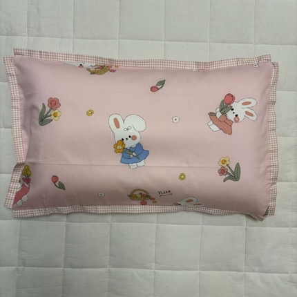 良佐生活 2024新款A类133x72铂金全棉枕套枕头枕芯七彩童年系列 枕套+枕芯 仙女兔