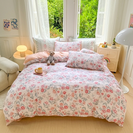 91家纺网 家纺一手货源 找家纺 权瑾家纺 12868全棉卡通印花四件套床单/床笠款 琉璃花影