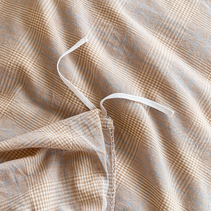 91家纺网 家纺一手货源 找家纺 沐纯家居 2024新款开学季（A类全棉水洗棉，棉加绒）床盖三件套  田园灰