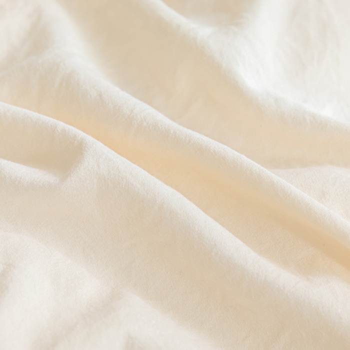 91家纺网 家纺一手货源 找家纺 2024新款纯色双拼水洗棉学生三件套（床笠床套款） 纯色-奶昔白+奶茶