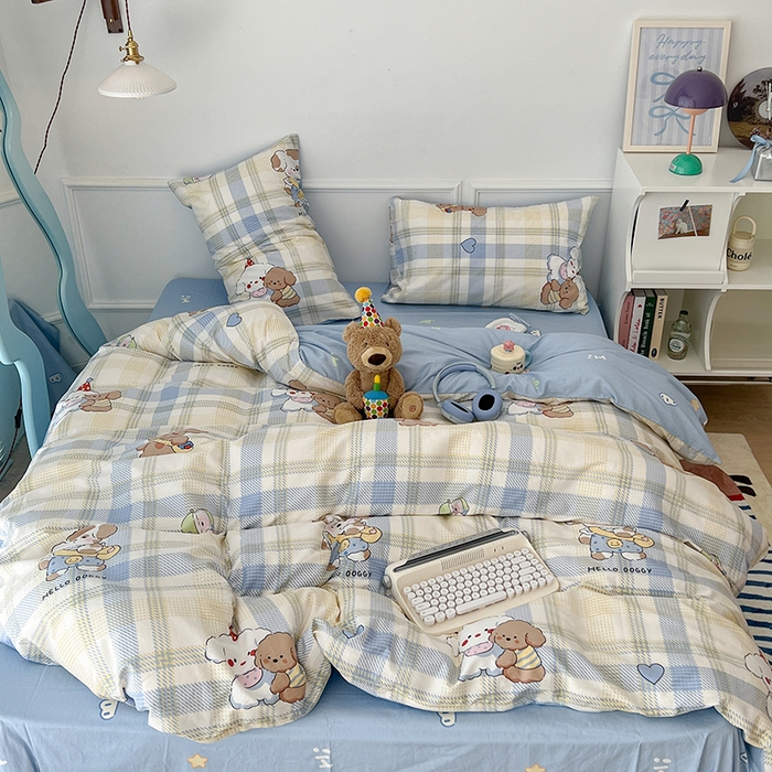 91家纺网 家纺一手货源 找家纺 2024新款13070跑量款全棉四件套--卡通系列 幼稚园伙伴