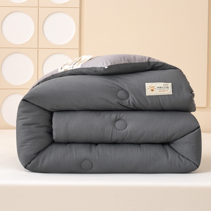 梦恬佳 2024新款A类原棉亲肤棉大豆被夏被春秋被冬被 深灰+浅灰