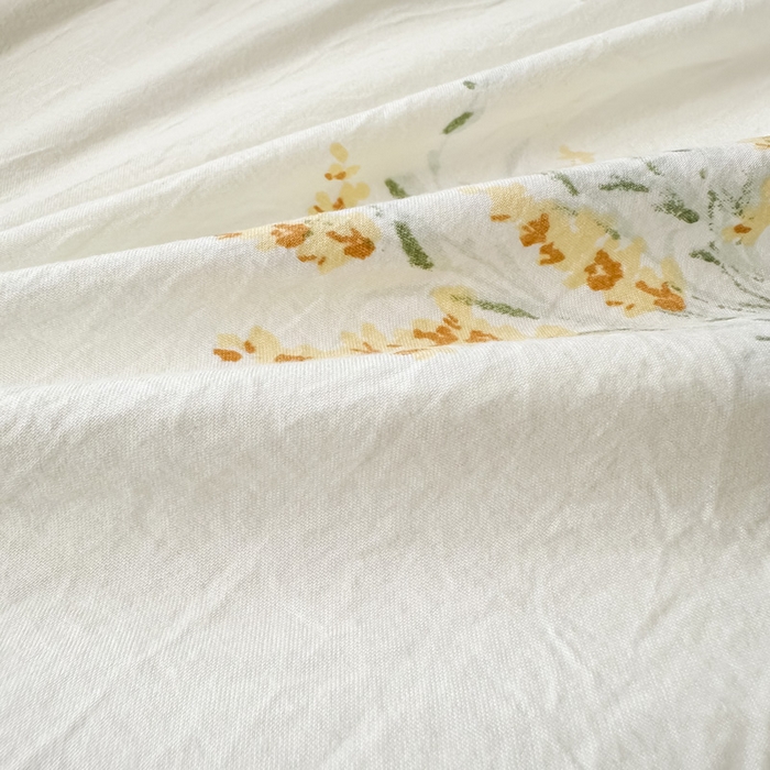 91家纺网 家纺一手货源 找家纺 2024新款水洗棉小清新印花学生三件套（床笠床套款） 仙草