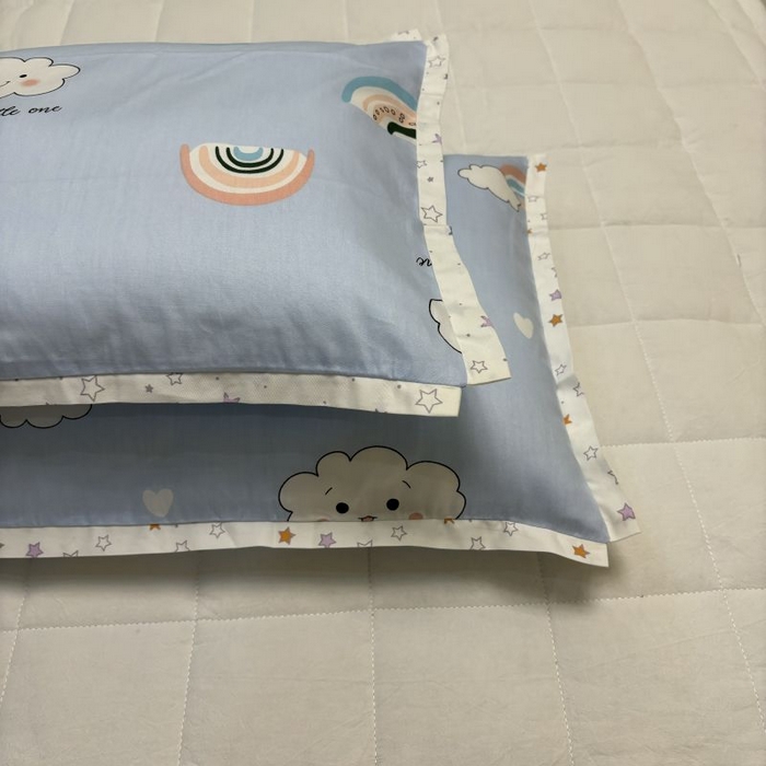 91家纺网 家纺一手货源 找家纺 良佐生活 2024新款A类133x72铂金全棉枕套枕头枕芯七彩童年系列 枕套+枕芯 彩云之巅