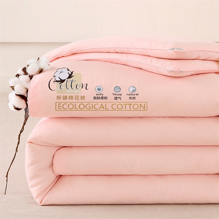 91家纺网 家纺一手货源 找家纺 好宜家纺 2025新款水洗棉新疆棉花被芯拉链款二合一子母被冬被春秋被夏被学生宿舍被褥 单被子-粉玉色