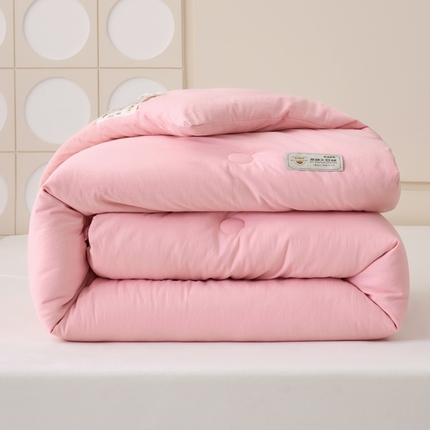 91家纺网 家纺一手货源 找家纺 梦恬佳 2024新款A类原棉亲肤棉大豆被夏被春秋被冬被 樱花粉