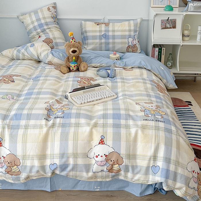 91家纺网 家纺一手货源 找家纺 2024新款13070跑量款全棉四件套--卡通系列 幼稚园伙伴