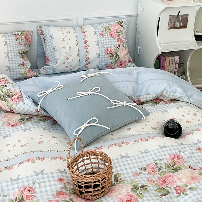 91家纺网 家纺一手货源 找家纺 2024新款13070跑量款全棉四件套--花卉系列 初恋玫瑰