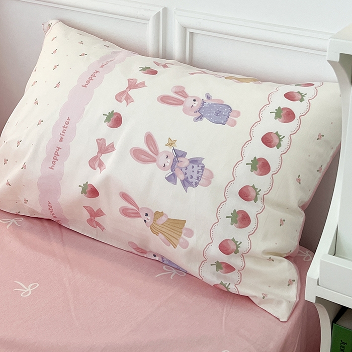 91家纺网 家纺一手货源 找家纺 2024新款13070跑量款全棉四件套--洛丽塔系列 魔法仙女兔