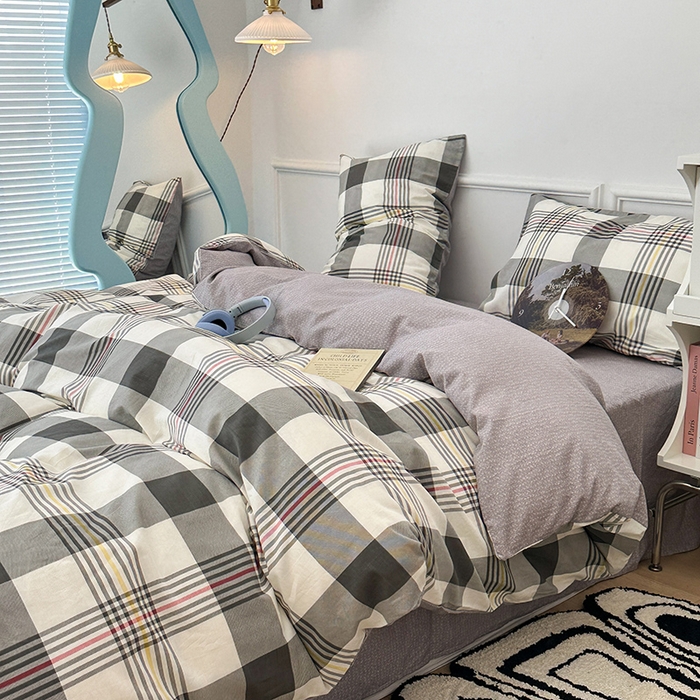 91家纺网 家纺一手货源 找家纺 2024新款13070跑量款全棉四件套--北欧系列 莫里斯格纹