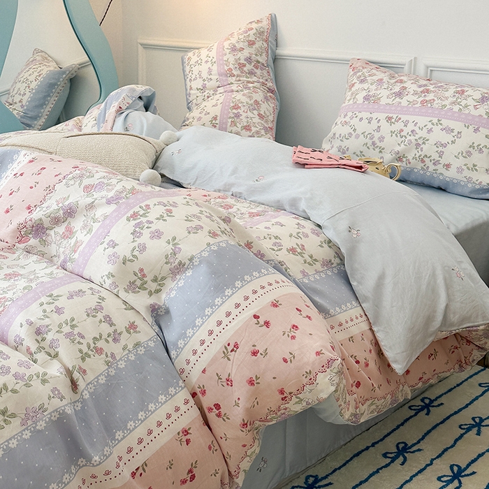 91家纺网 家纺一手货源 找家纺 2024新款13070跑量款全棉四件套--花卉系列 韩系碎花