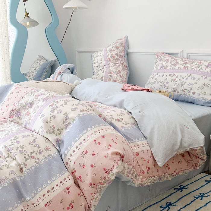 91家纺网 家纺一手货源 找家纺 2024新款13070跑量款全棉四件套--花卉系列 韩系碎花