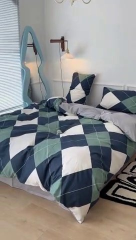 91家纺网 家纺一手货源 找家纺 2024新款13070跑量款全棉四件套--北欧系列 伯利克格