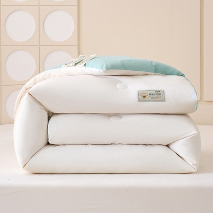 梦恬佳 2024新款A类原棉亲肤棉大豆被夏被春秋被冬被 典雅白+薄荷绿